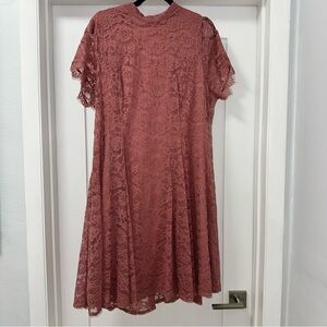 Torrid Lace Midi Dress in Rose